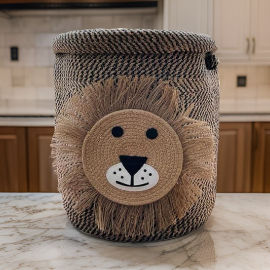 Brown Lion Laundry Basket