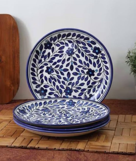 Blue & White Ceramic Serving Plate-Set of 4